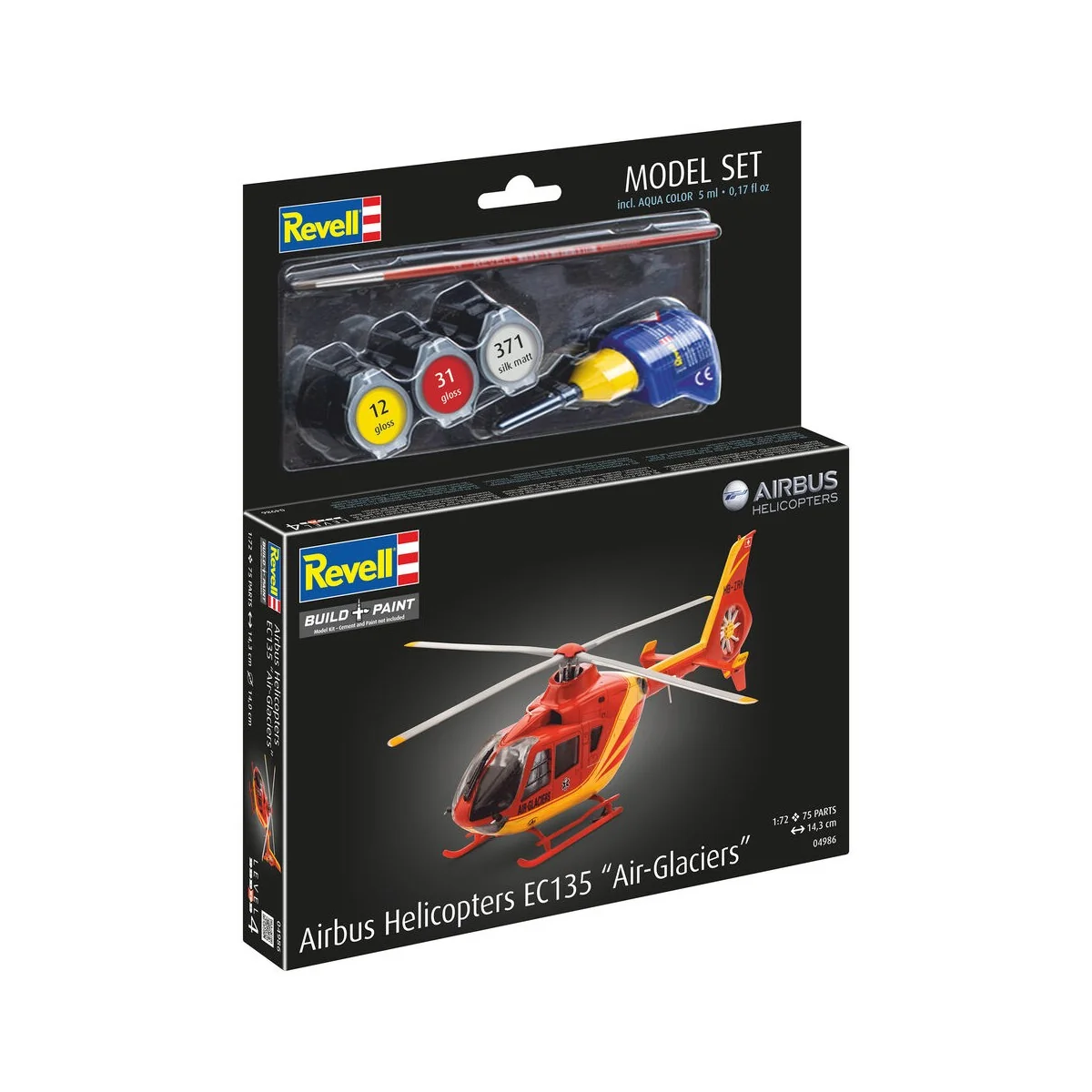 Model Set EC135 AIR-GLACIERS, 1/72 - Revell 64986 Model Set EC135 AIR-GLACIERS, 1/72 - Revell 64986