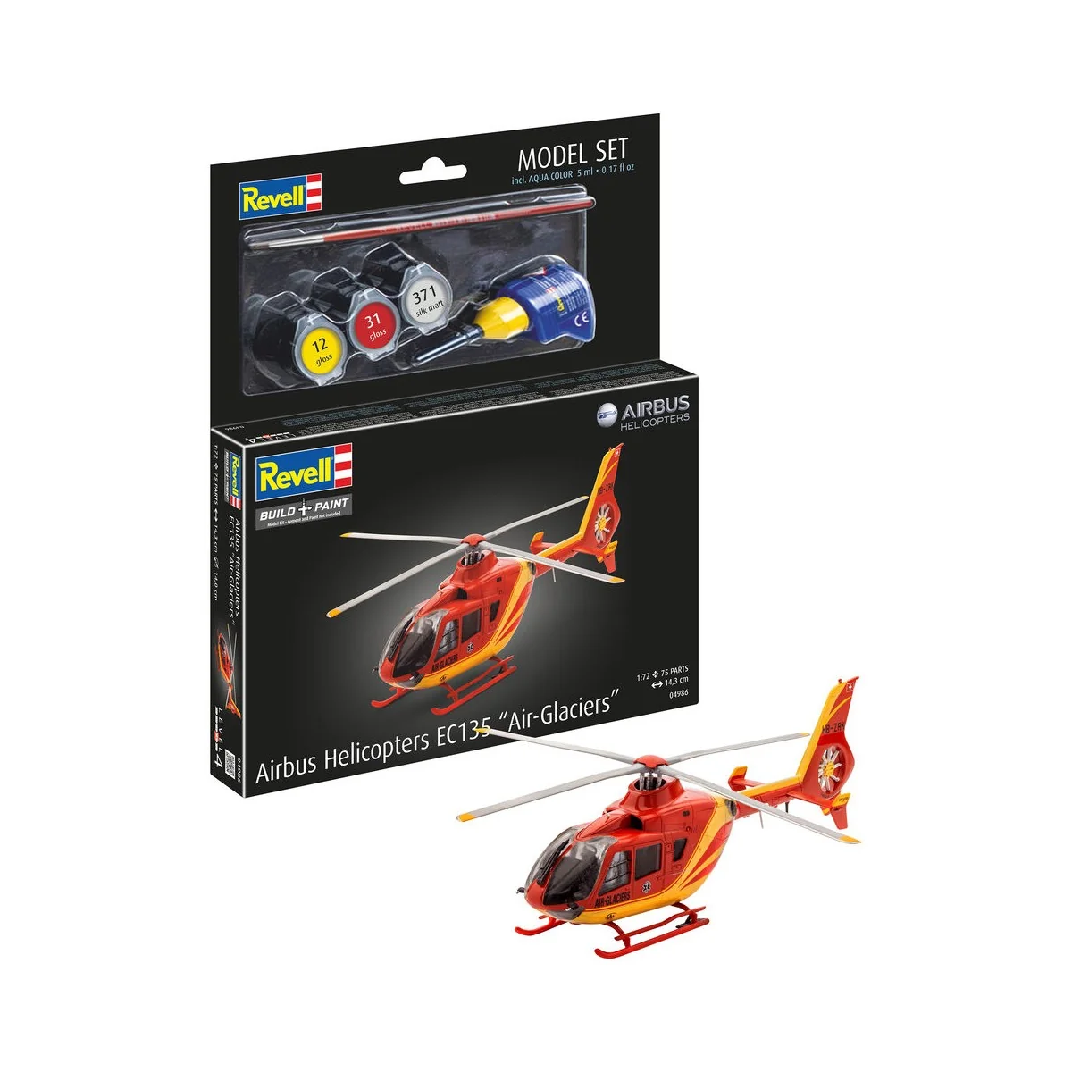 Model Set EC135 AIR-GLACIERS, 1/72 - Revell 64986 Model Set EC135 AIR-GLACIERS, 1/72 - Revell 64986
