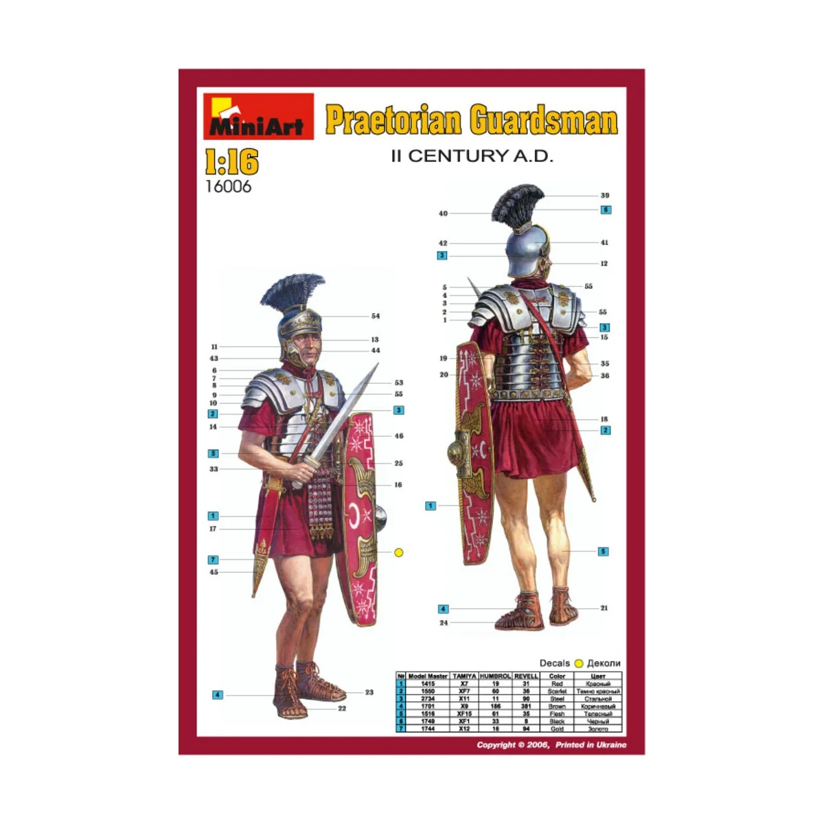 Praetorian Guardsman. II century A.D., 1/16 - MiniArt 16006 Praetorian Guardsman. II century A.D., 1/16 - MiniArt 16006