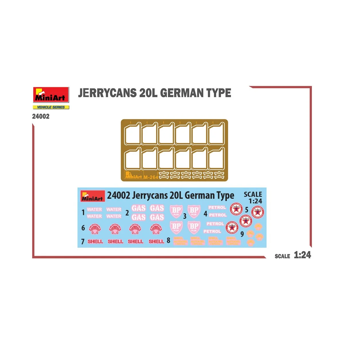 Jerrycans 20L German Type, 1/24 - MiniArt 24002 Jerrycans 20L German Type, 1/24 - MiniArt 24002