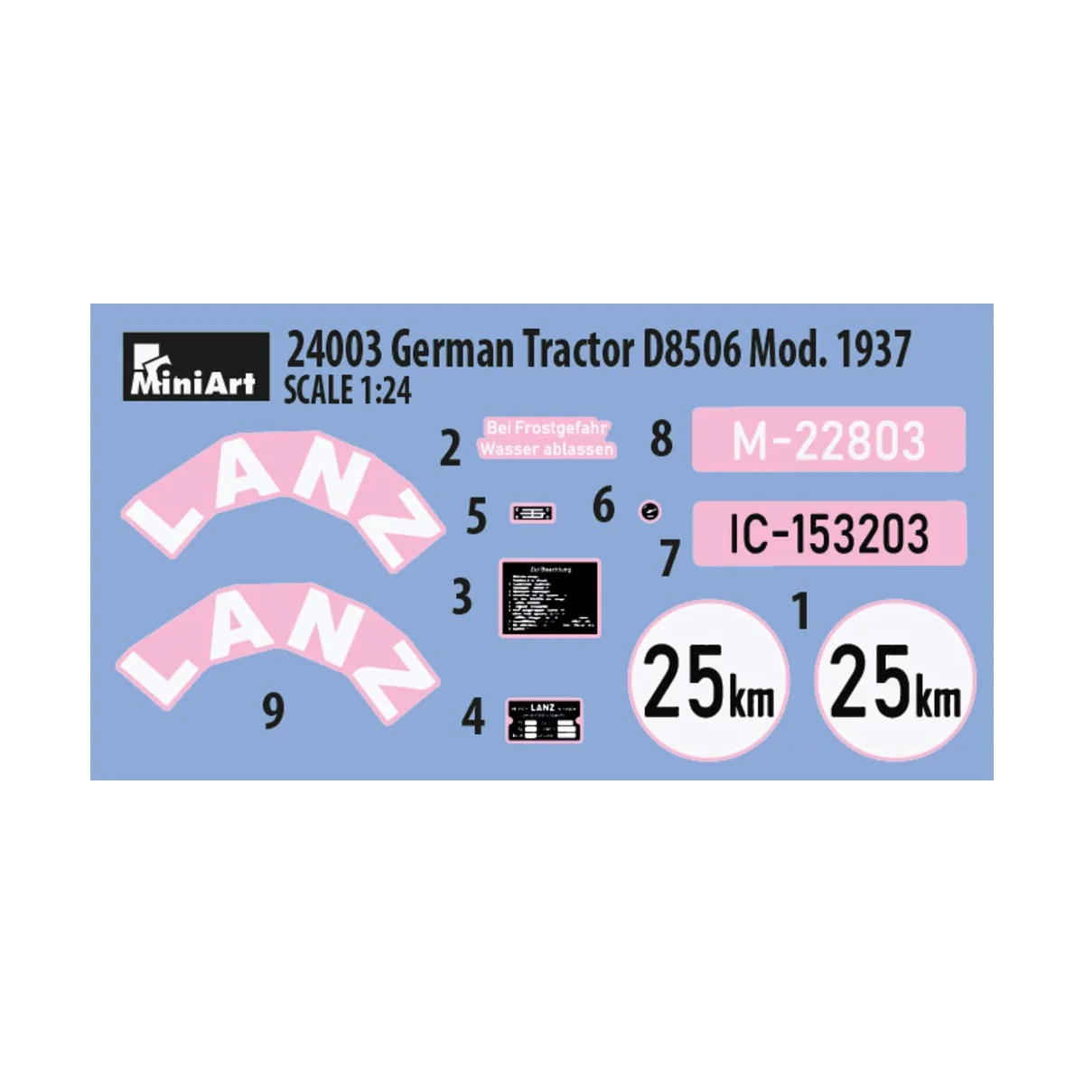German Tractor D8506 Mod. 1937, 1/24 - MiniArt 24003 German Tractor D8506 Mod. 1937, 1/24 - MiniArt 24003