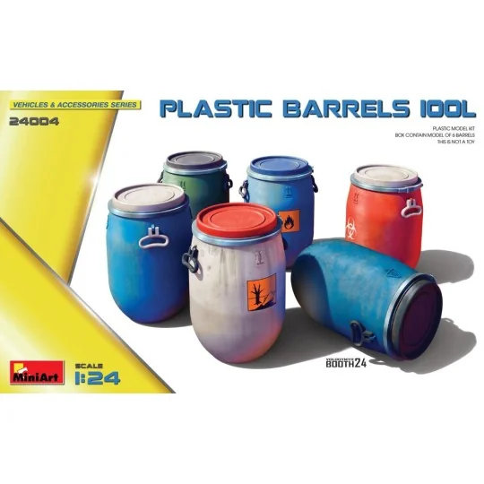 Plastic Barrels 100L, 1/24 - MiniArt 24004