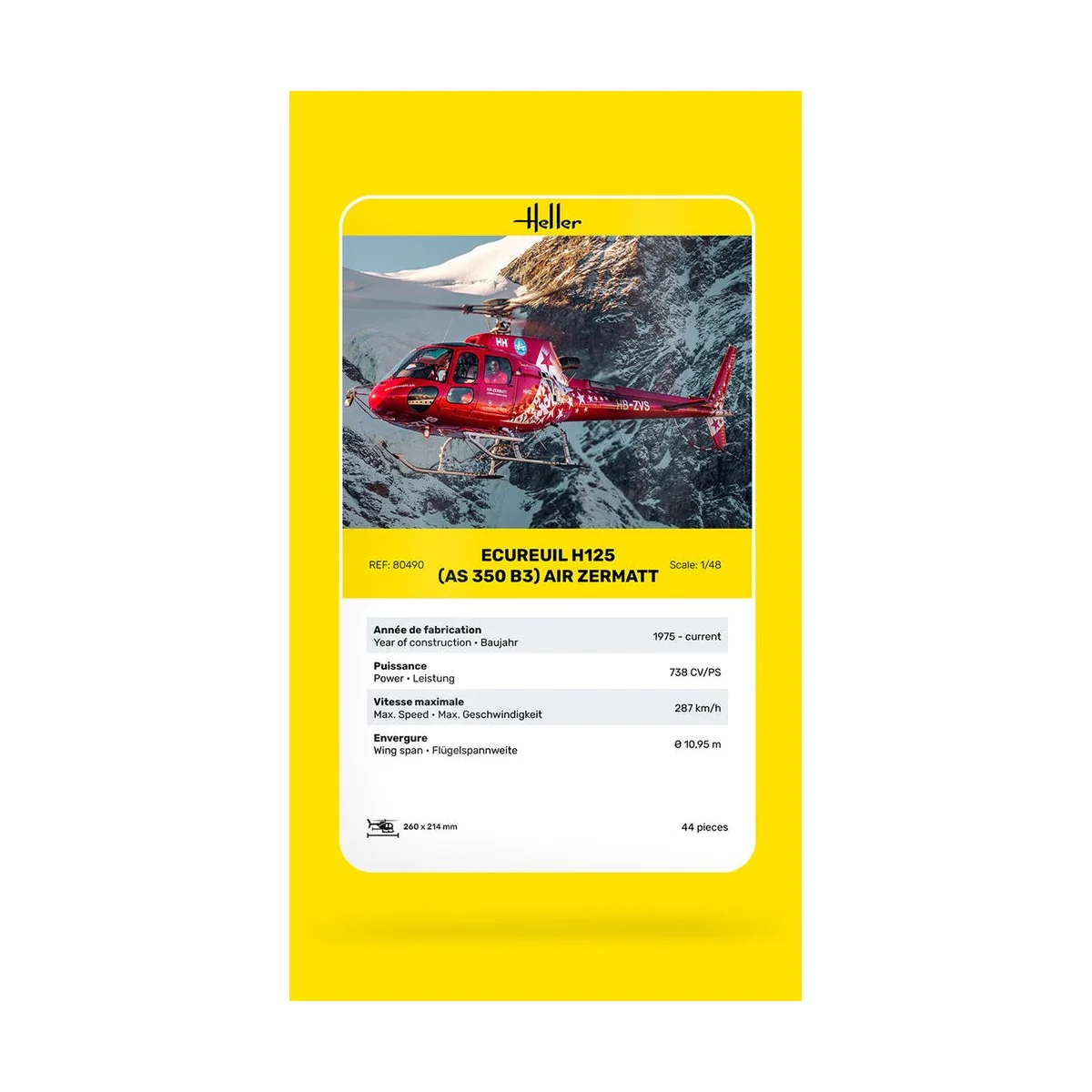 Ecureuil H125 (AS 350 B3) Air Zermatt - Heller 80490