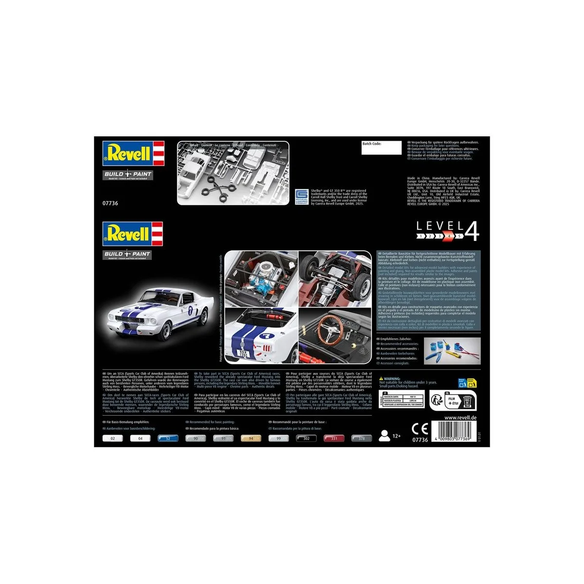 1966 Shelby GT 350 R Stirling Moss, 1/24 - Revell 07736