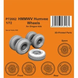 HMMWV Humvee Wheels for Dragon, 1/72 - CMK 129-P72052