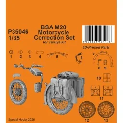 BSA M20 Motorcycle Correction Set for Tamiya, 1/35 - CMK 129-P35046
