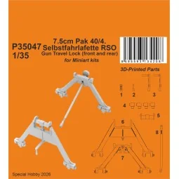 7.5cm Pak 40/4. Selbstfahrlafette RSO – Gun Travel Lock (front and ...