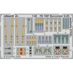Buccaneer S.2D seatbelts STEEL for Trumpeter, 1/48 - Eduard Accesso...