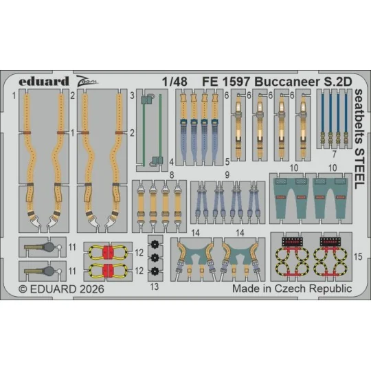 Buccaneer S.2D seatbelts STEEL for Trumpeter, 1/48 - Eduard Accesso... Buccaneer S.2D seatbelts STEEL for Trumpeter, 1/48 - Eduard Accesso...