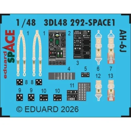 AH-6J SPACE for ICM, 1/48 - Eduard Accessories 3DL48292