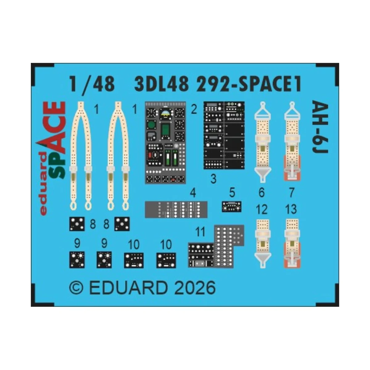 AH-6J SPACE for ICM, 1/48 - Eduard Accessories 3DL48292 AH-6J SPACE for ICM, 1/48 - Eduard Accessories 3DL48292