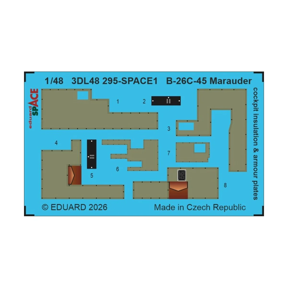 B-26C-45 Marauder cockpit insulation & armour plates SPACE for ICM,... B-26C-45 Marauder cockpit insulation & armour plates SPACE for ICM,...