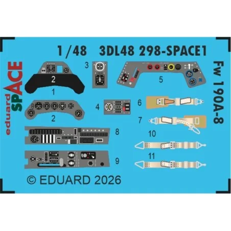 Fw 190A-8 SPACE for Hobby Boss, 1/48 - Eduard Accessories 3DL48298