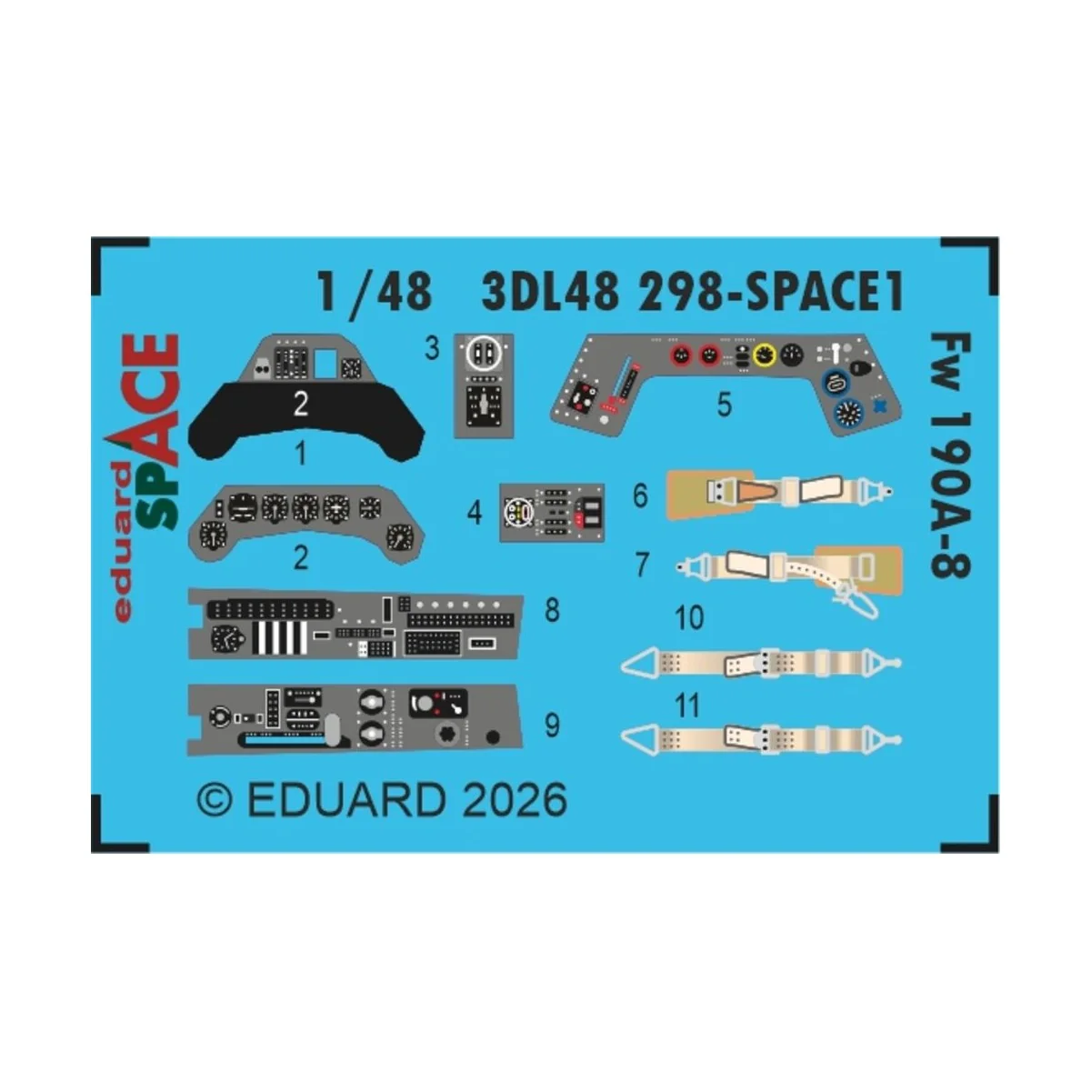 Fw 190A-8 SPACE for Hobby Boss, 1/48 - Eduard Accessories 3DL48298 Fw 190A-8 SPACE for Hobby Boss, 1/48 - Eduard Accessories 3DL48298