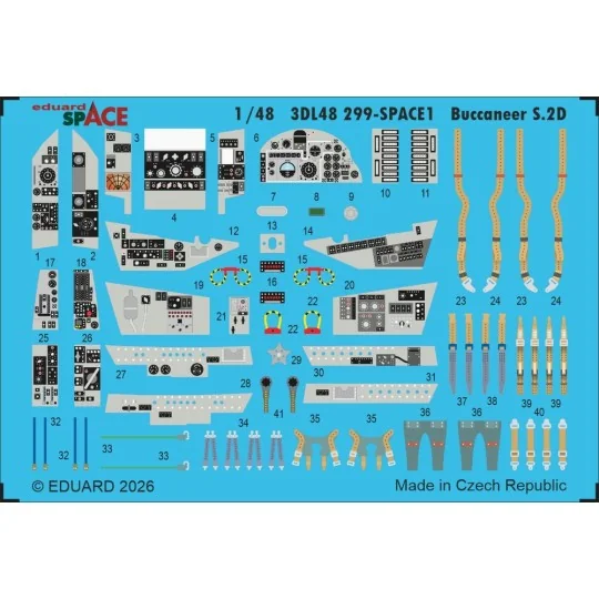 Buccaneer S.2D SPACE for Trumpeter, 1/48 - Eduard Accessories 3DL48299 Buccaneer S.2D SPACE for Trumpeter, 1/48 - Eduard Accessories 3DL48299