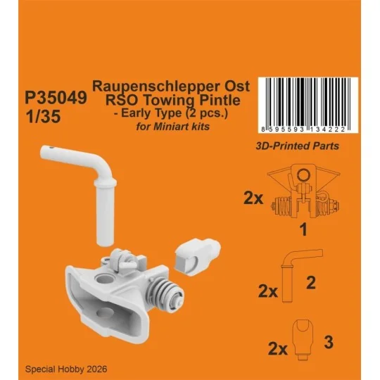 Raupenschlepper Ost RSO Towing Pintle - Early Type (2 pcs.) for Min... Raupenschlepper Ost RSO Towing Pintle - Early Type (2 pcs.) for Min...
