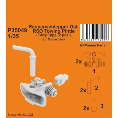 Raupenschlepper Ost RSO Towing Pintle - Early Type (2 pcs.) for Min...