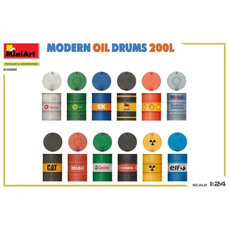 Modern Oil Drums 200L, 1/24 - MiniArt 24008