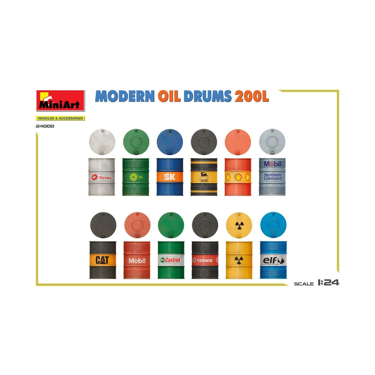 Modern Oil Drums 200L, 1/24 - MiniArt 24008 Modern Oil Drums 200L, 1/24 - MiniArt 24008