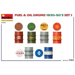 Fuel & Oil Drums 1930-50's Set 1 (German Type), 1/24 - MiniArt 24009 2