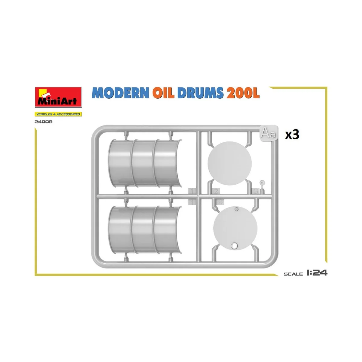 Modern Oil Drums 200L, 1/24 - MiniArt 24008 Modern Oil Drums 200L, 1/24 - MiniArt 24008