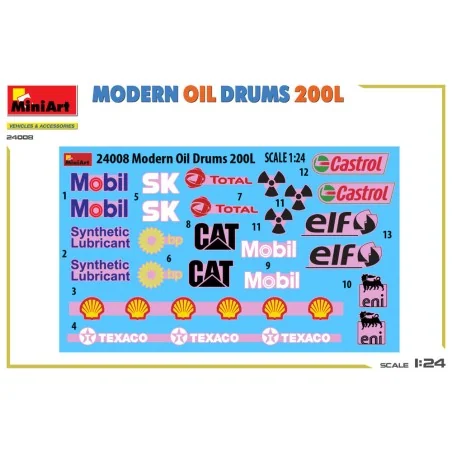 Modern Oil Drums 200L, 1/24 - MiniArt 24008