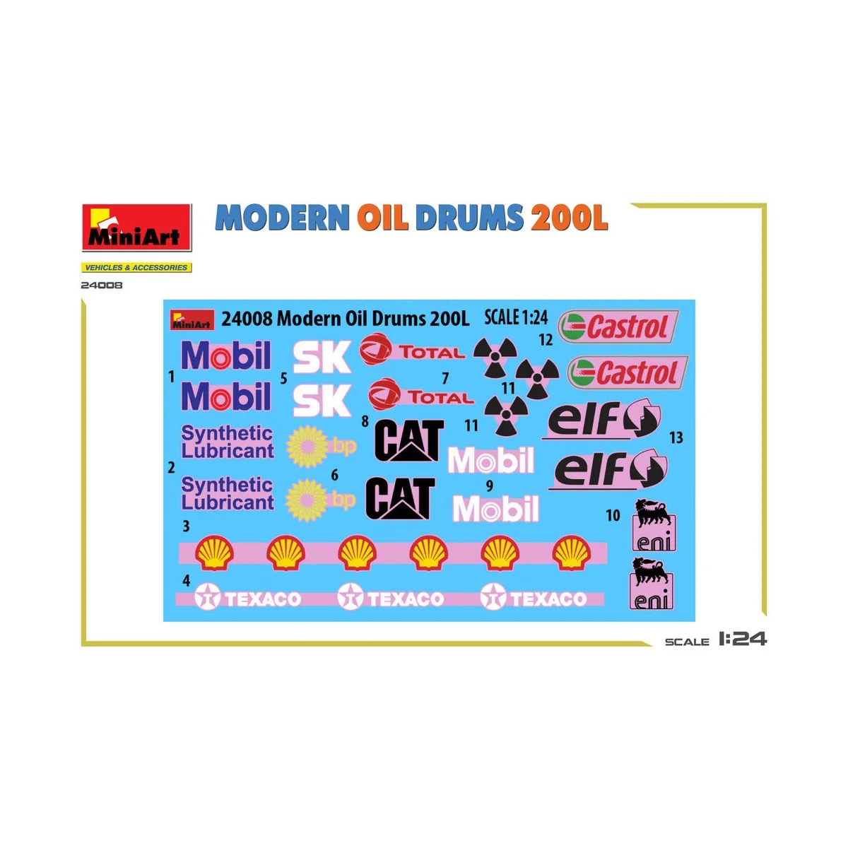 Modern Oil Drums 200L, 1/24 - MiniArt 24008 Modern Oil Drums 200L, 1/24 - MiniArt 24008