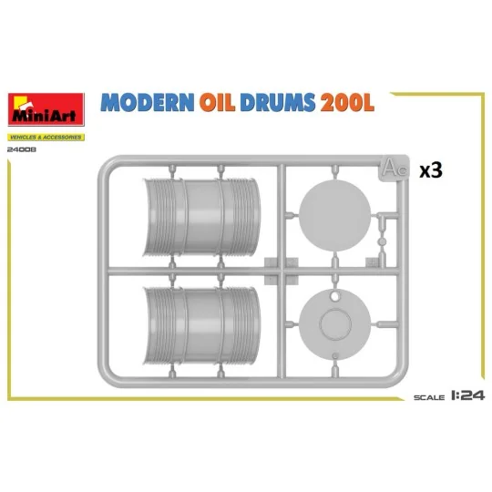 Modern Oil Drums 200L, 1/24 - MiniArt 24008 Modern Oil Drums 200L, 1/24 - MiniArt 24008