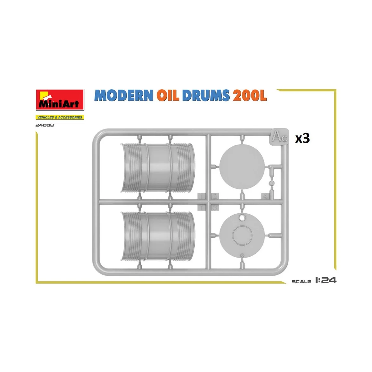 Modern Oil Drums 200L, 1/24 - MiniArt 24008 Modern Oil Drums 200L, 1/24 - MiniArt 24008