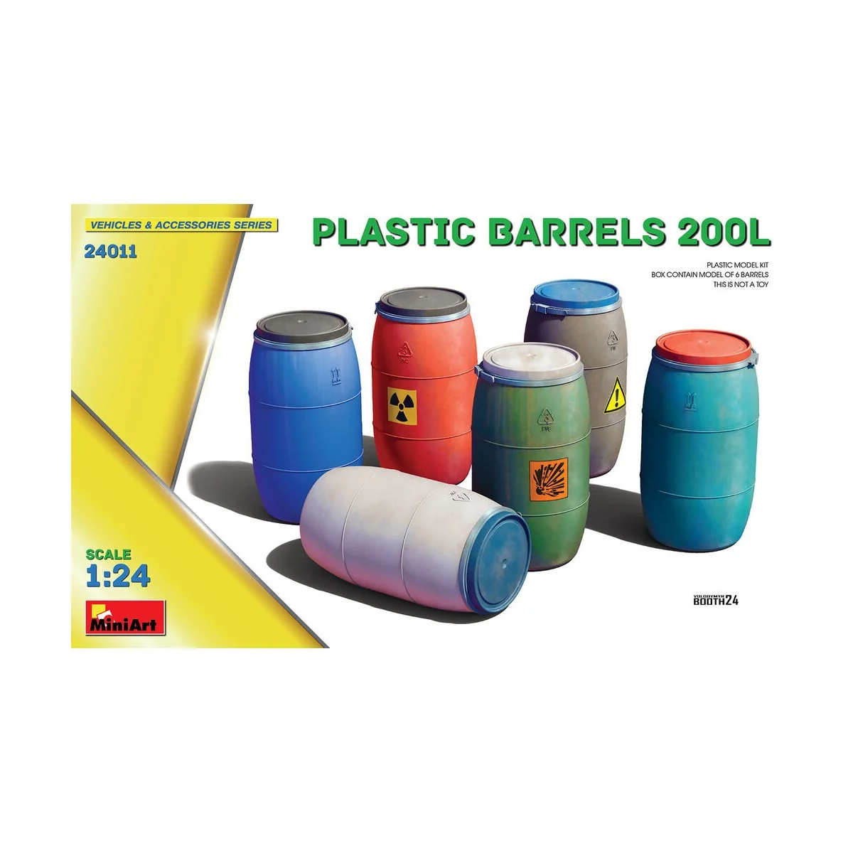 Plastic Barrels 200L, 1/24 - MiniArt 24011 Plastic Barrels 200L, 1/24 - MiniArt 24011