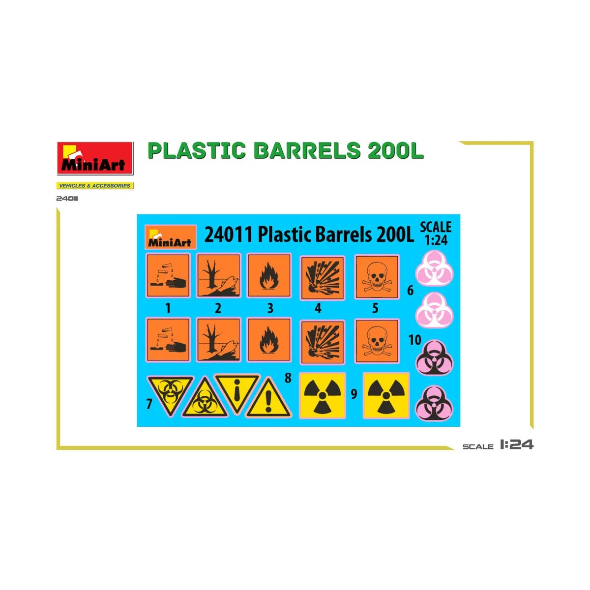Plastic Barrels 200L, 1/24 - MiniArt 24011 Plastic Barrels 200L, 1/24 - MiniArt 24011