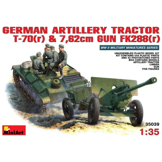 German Artillery Tractor T-70 & Gun FK 288 w/crew, 1/35 - MiniArt 3... German Artillery Tractor T-70 & Gun FK 288 w/crew, 1/35 - MiniArt 3...