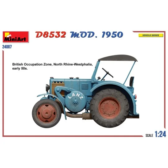 German Traffic Tractor D8532 Mod.1950, 1/24 - MiniArt 24007 German Traffic Tractor D8532 Mod.1950, 1/24 - MiniArt 24007