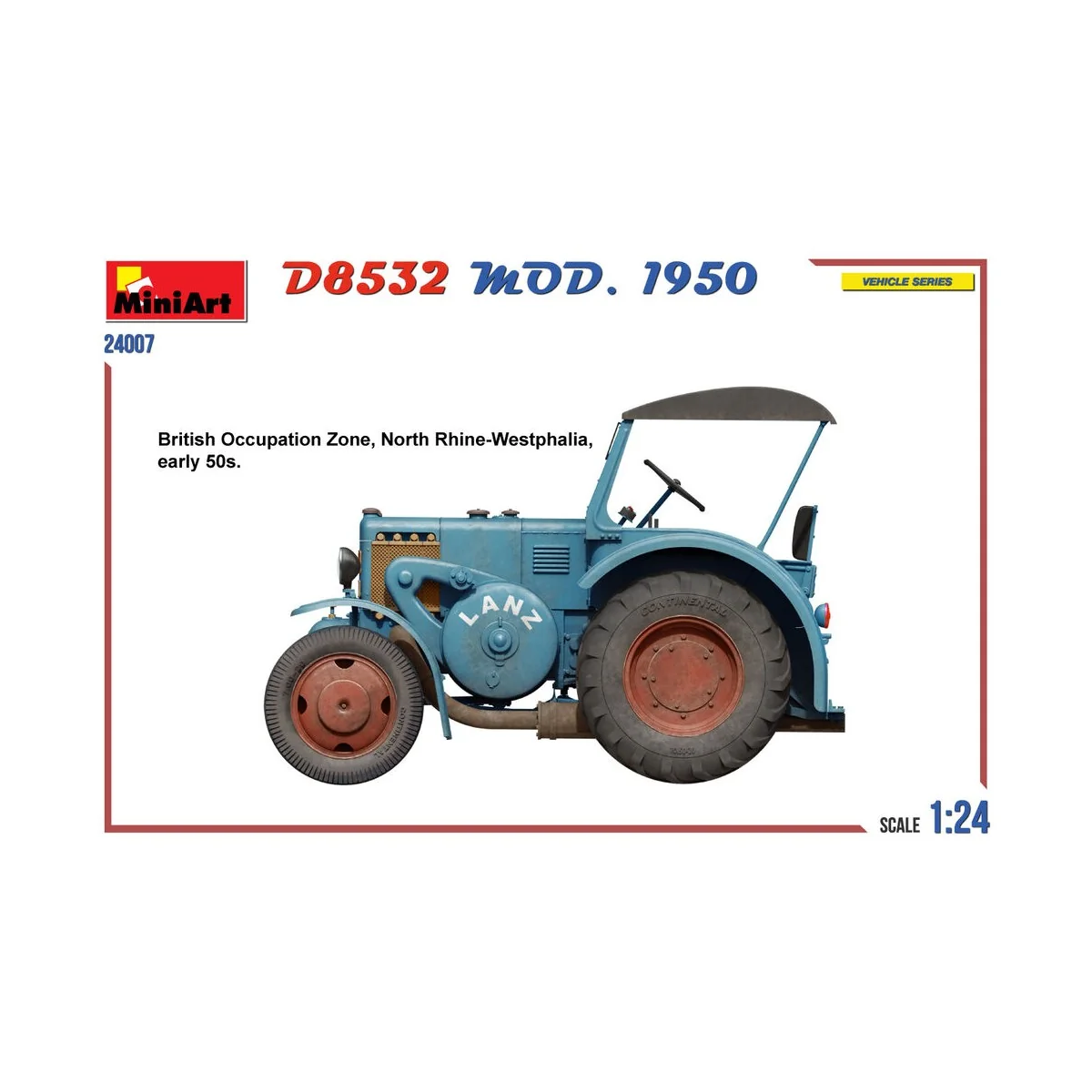 German Traffic Tractor D8532 Mod.1950, 1/24 - MiniArt 24007 German Traffic Tractor D8532 Mod.1950, 1/24 - MiniArt 24007