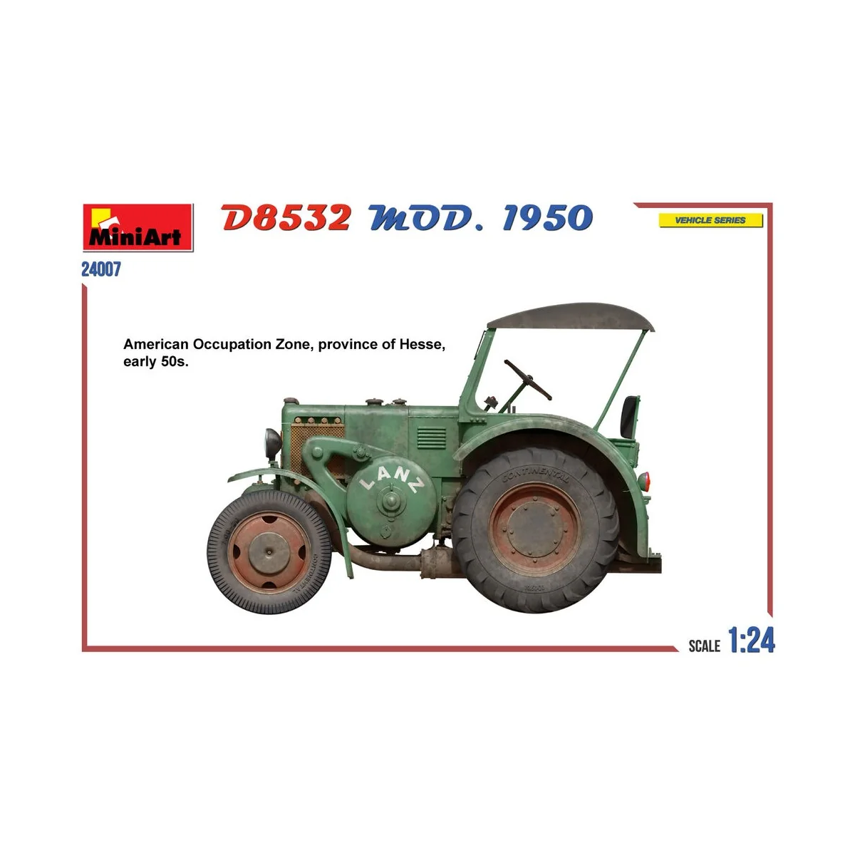 German Traffic Tractor D8532 Mod.1950, 1/24 - MiniArt 24007 German Traffic Tractor D8532 Mod.1950, 1/24 - MiniArt 24007