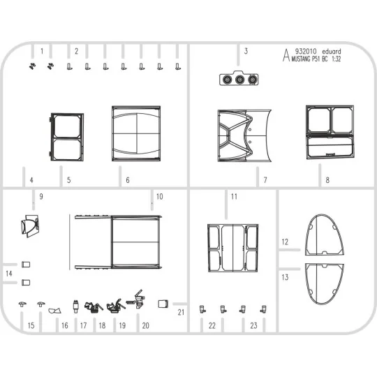 P-51B Mustang, 1/32 - Eduard Plastic Kits 932011