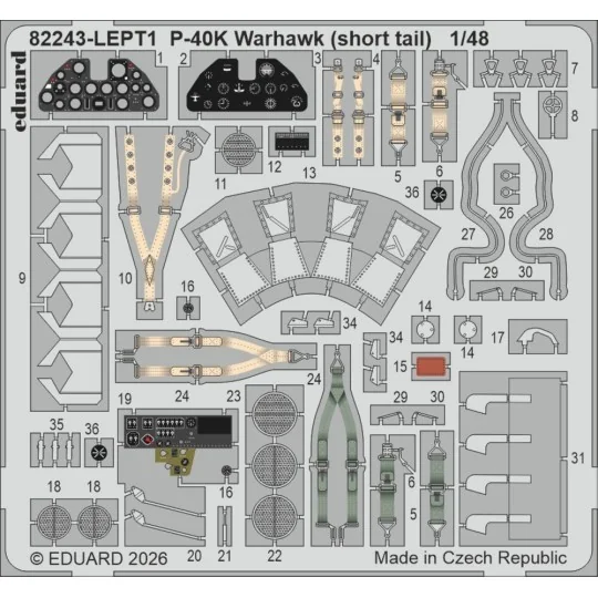 P-40K short tail, 1/48 - Eduard Plastic Kits 82243