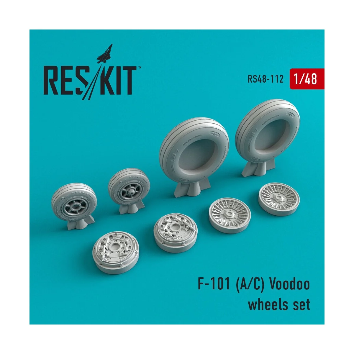 F-101 (A, C) Voodoo wheels set, 1/48 - ResKit Models RS48-0112 F-101 (A, C) Voodoo wheels set, 1/48 - ResKit Models RS48-0112