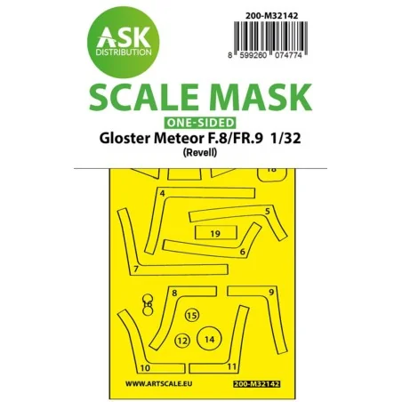 Gloster Meteor F.8/FR9 one-sided fit express mask for Revell, 1/32 ...