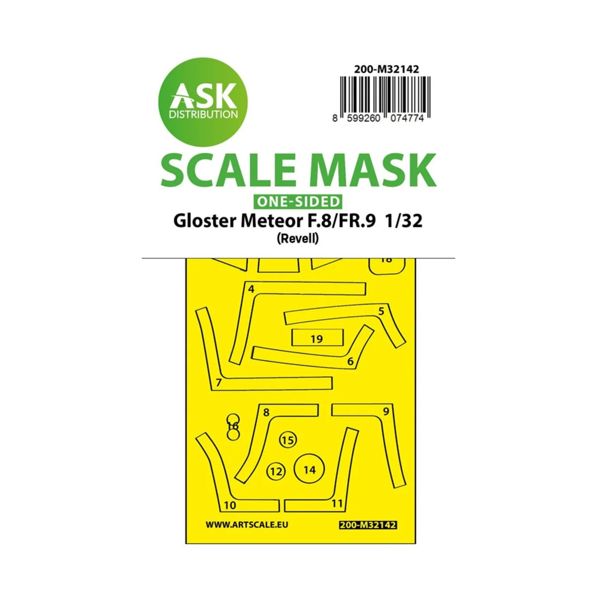 Gloster Meteor F.8/FR9 one-sided fit express mask for Revell, 1/32 ... Gloster Meteor F.8/FR9 one-sided fit express mask for Revell, 1/32 ...