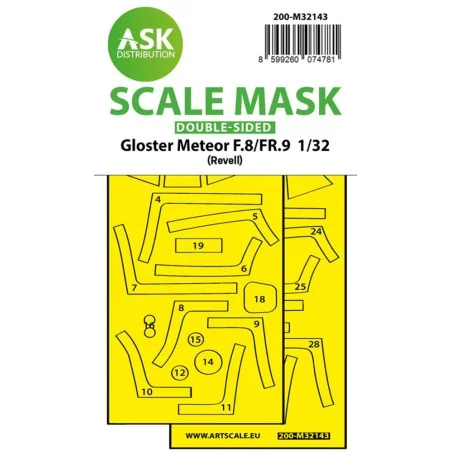 Gloster Meteor F.8/FR9 double-sided fit express mask for Revell, 1/...