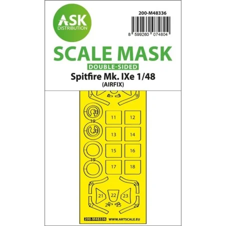 Spitfire Mk.IXe double-sided express fit mask for Airfix, 1/48 - Ar...