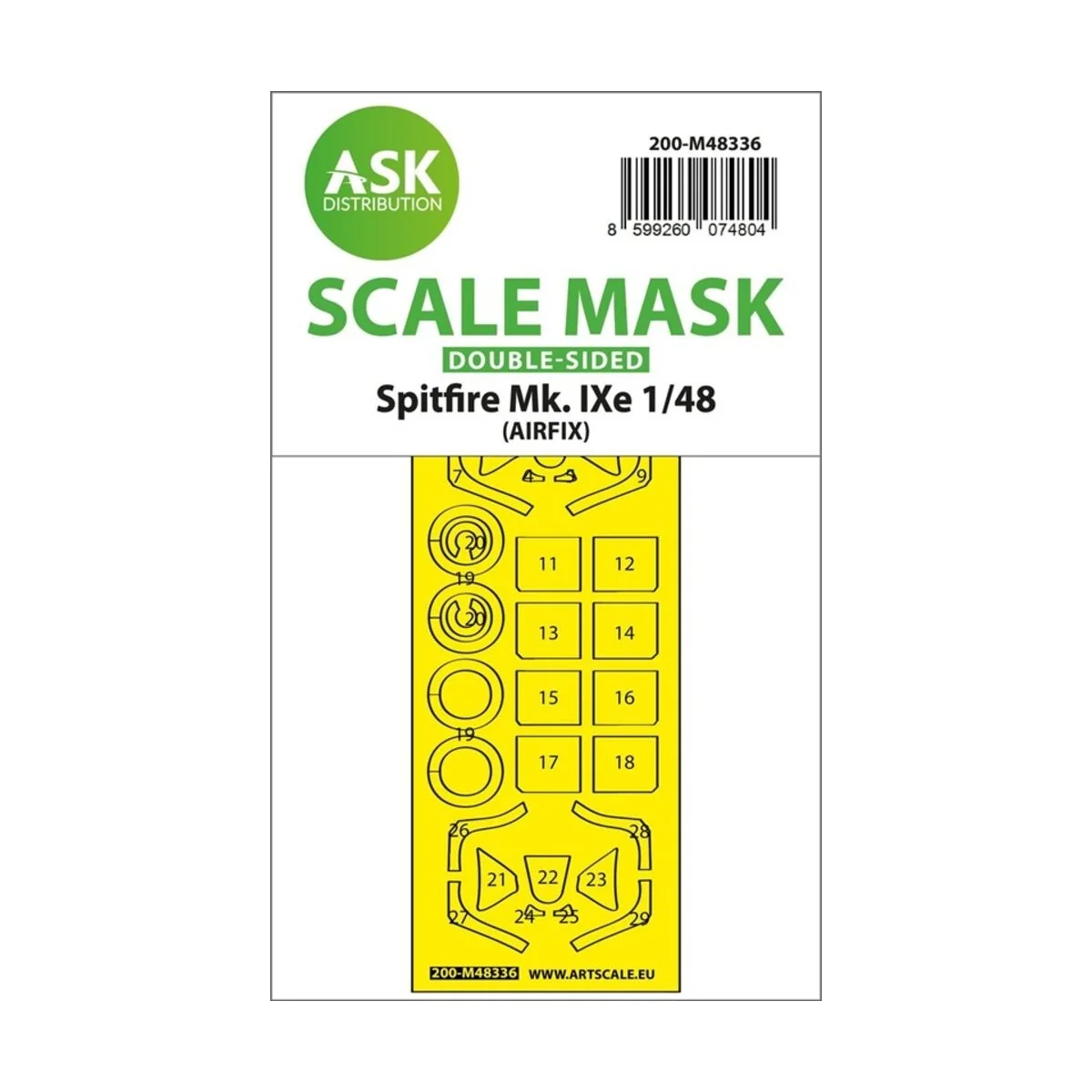 Spitfire Mk.IXe double-sided express fit mask for Airfix, 1/48 - Ar... Spitfire Mk.IXe double-sided express fit mask for Airfix, 1/48 - Ar...