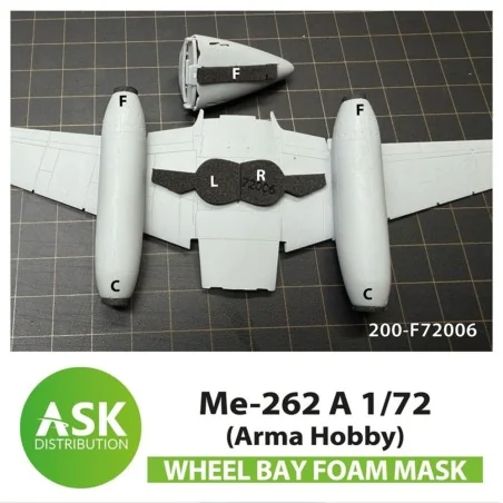 Me 262A wheel bay FOAM flexibel fit mask for Arma Hobby, 1/72 - Art...