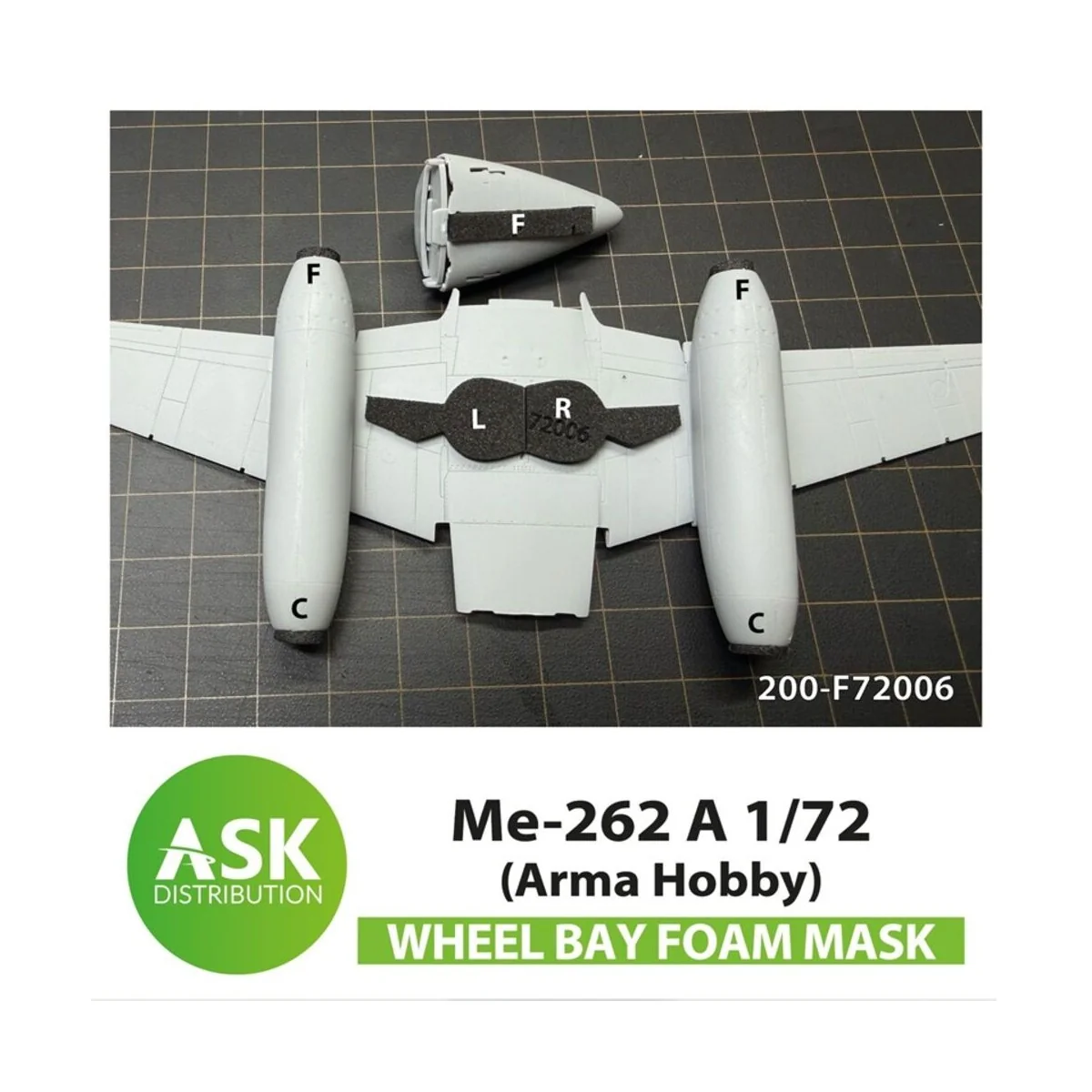 Me 262A wheel bay FOAM flexibel fit mask for Arma Hobby, 1/72 - Art... Me 262A wheel bay FOAM flexibel fit mask for Arma Hobby, 1/72 - Art...