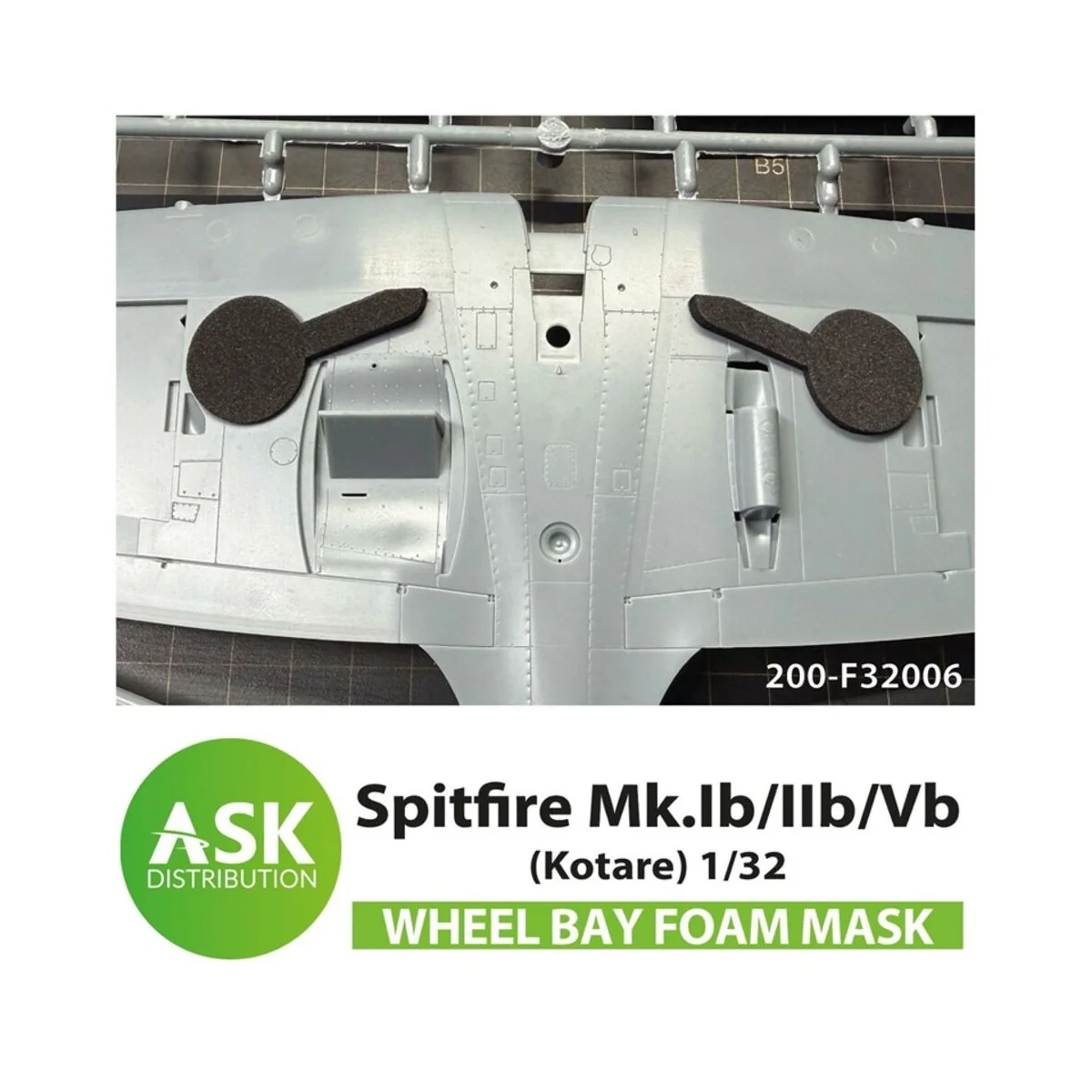 Spitfire Mk.Ib/IIb/Vb Wheel bays - FOAM flexibel express fit mask f... Spitfire Mk.Ib/IIb/Vb Wheel bays - FOAM flexibel express fit mask f...