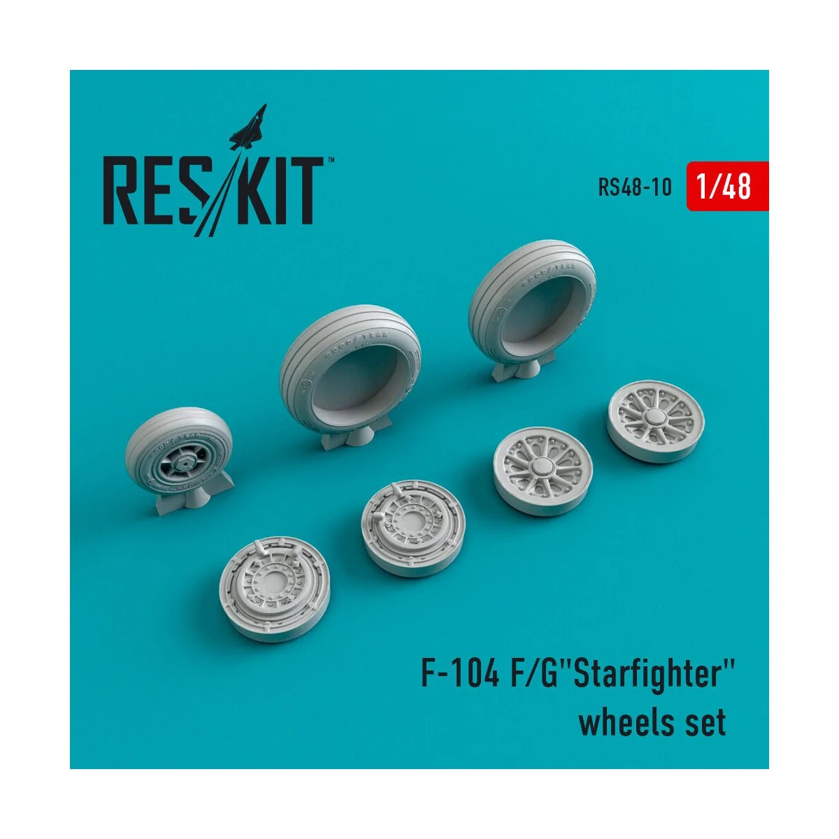 F-104 (F, G) Starfighter wheels set, 1/48 - ResKit Models RS48-0010 F-104 (F, G) Starfighter wheels set, 1/48 - ResKit Models RS48-0010