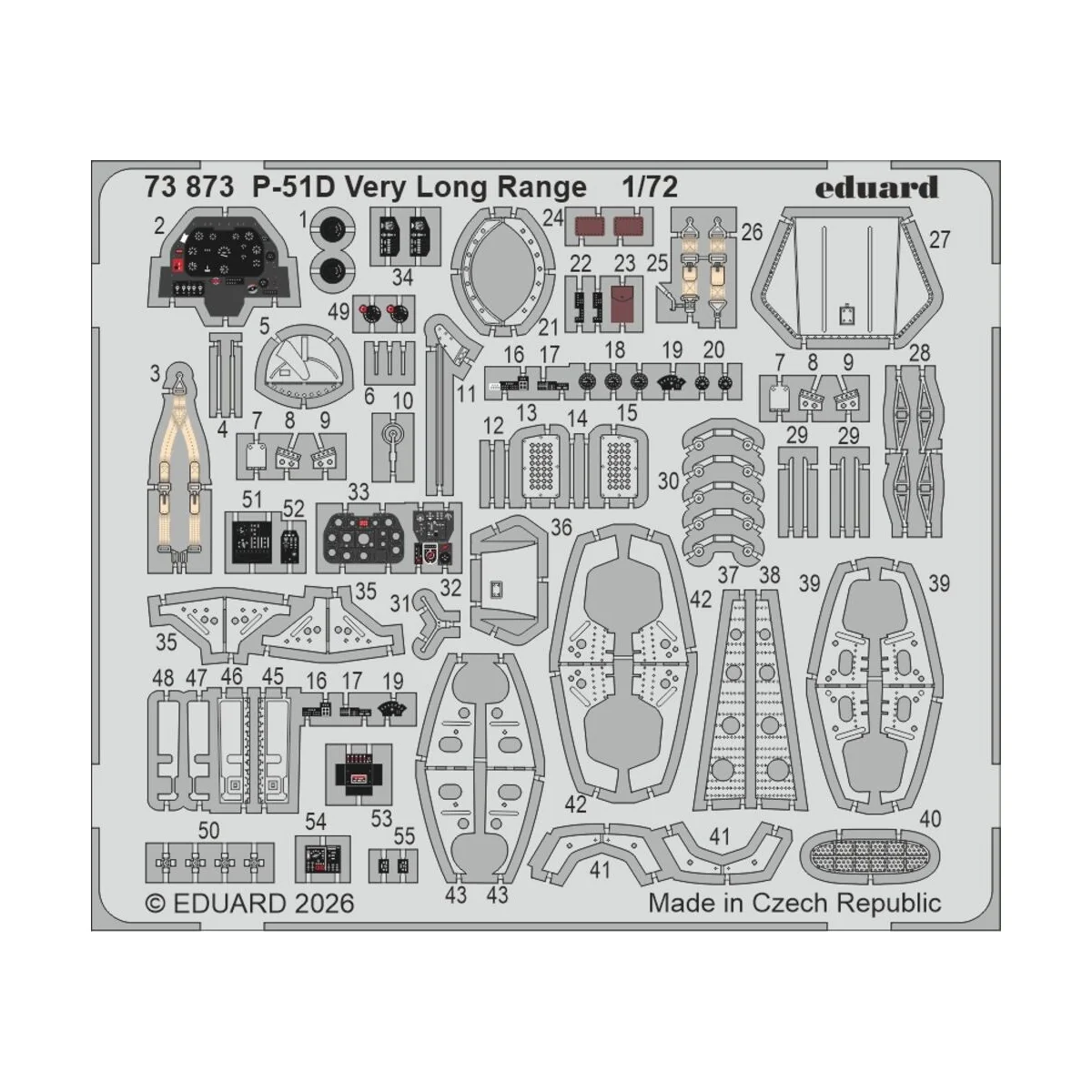 P-51D Very Long Range for Arma Hobby, 1/72 - Eduard Accessories 73873 P-51D Very Long Range for Arma Hobby, 1/72 - Eduard Accessories 73873