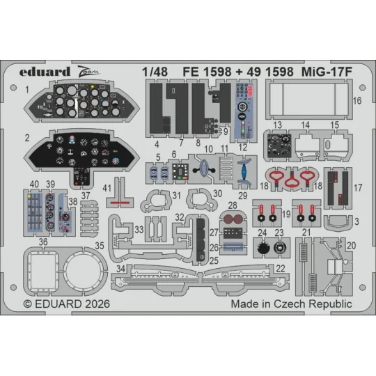 MiG-17F for Kinetic, 1/48 - Eduard Accessories FE1598 MiG-17F for Kinetic, 1/48 - Eduard Accessories FE1598
