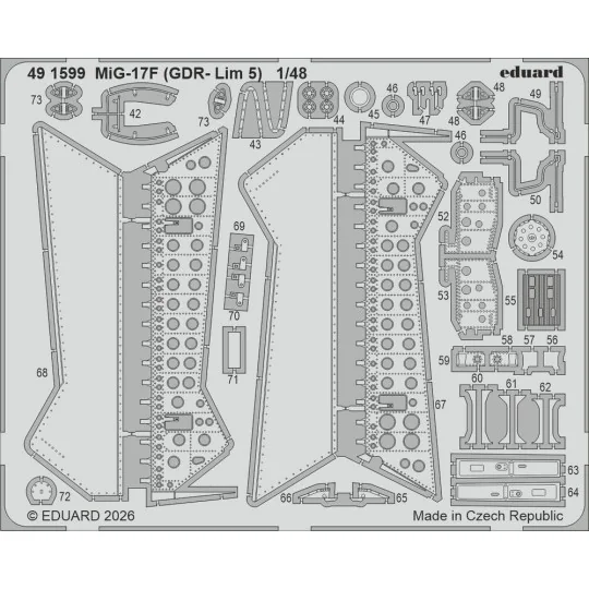 MiG-17F (GDR - Lim 5) for Kinetic, 1/48 - Eduard Accessories 491599 MiG-17F (GDR - Lim 5) for Kinetic, 1/48 - Eduard Accessories 491599